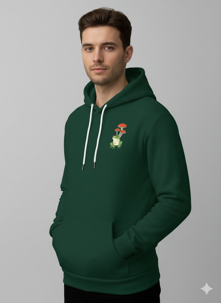 Bluza z nadrukiem (ciemnozielona)